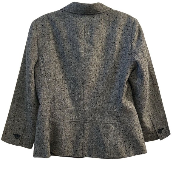 Banana Republic Women's Gray Polka Dot Blazer Size 8 Long Sleeve - Picture 2 of 12